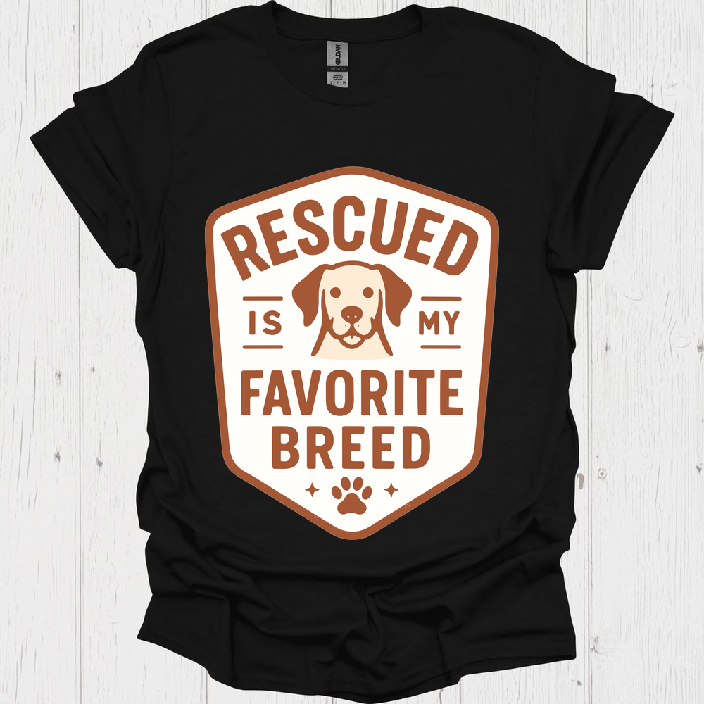 Rescued Is My Favoite Breed V5 - Black