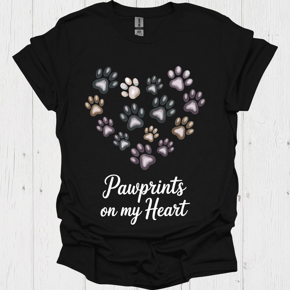 Pawprints On My Heart V2b - Black