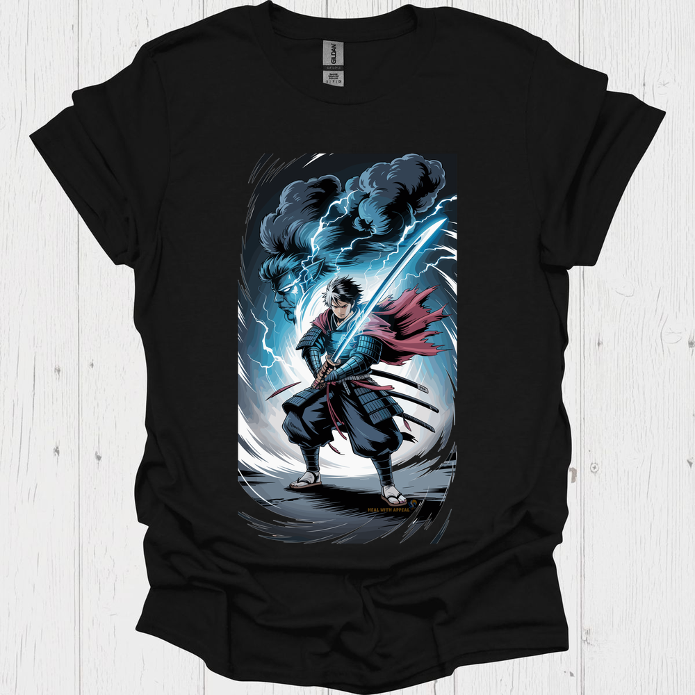 Anime Warrior T Shirt V9 - Black
