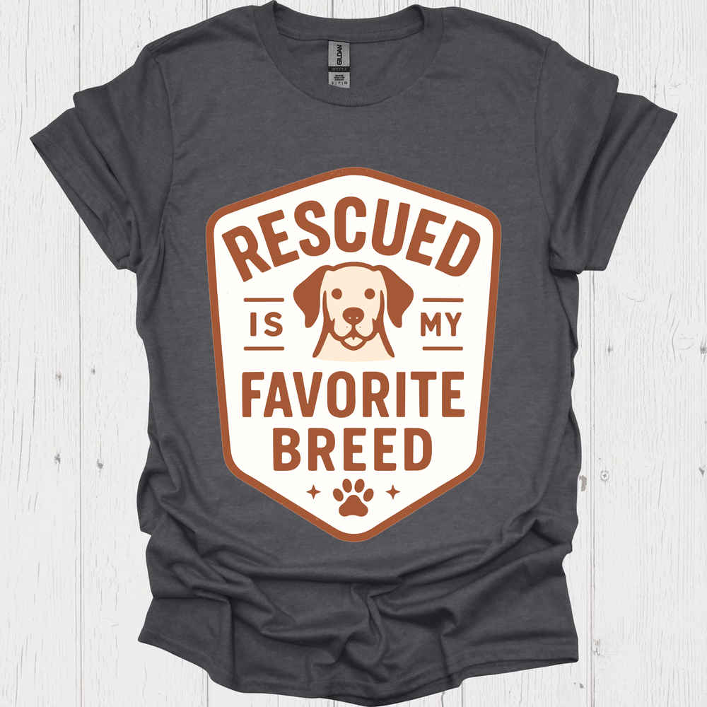 Rescued Is My Favoite Breed V5 - Dark Heather