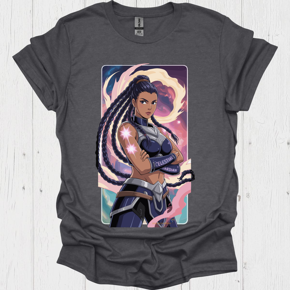 Female Warrior Anime Style T Shirt V5 - Dark Heather