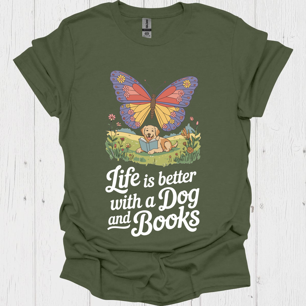Life Better With A Dog V3b - Heather Military Green