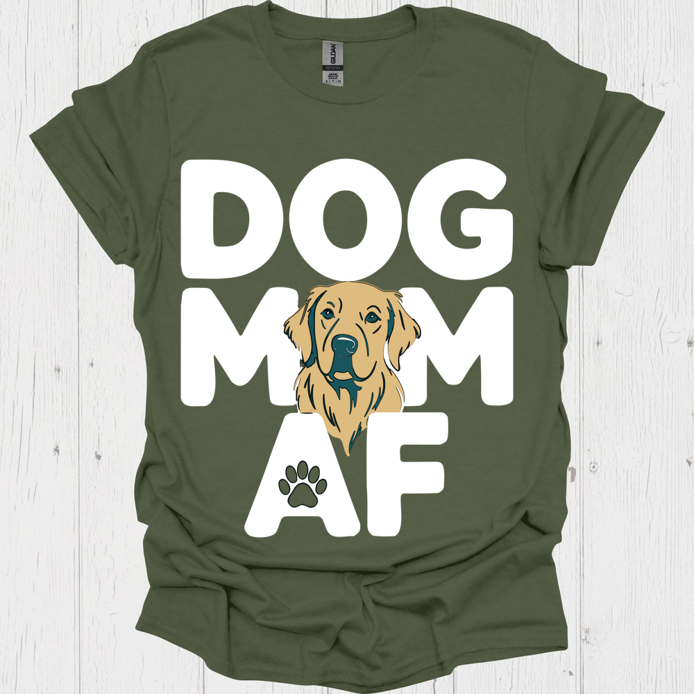 Dog Mom Af B - Heather Military Green