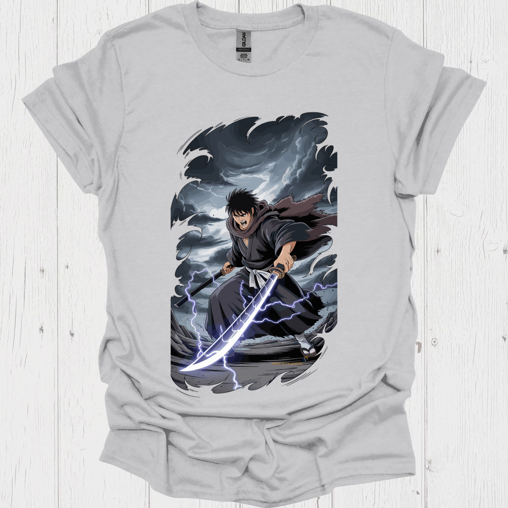 Anime Warrior T Shirt V8 - Ice Grey