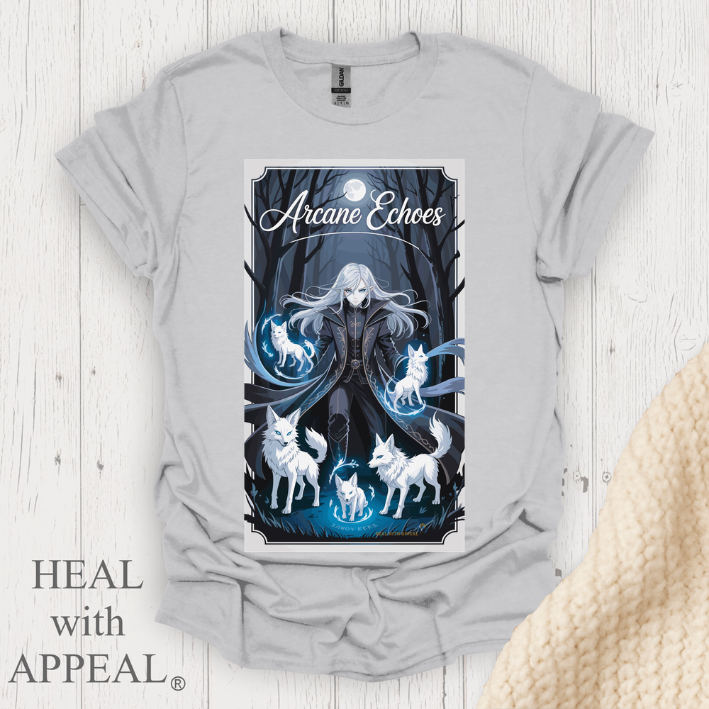 Dark Female Anime T Shirt V1 - Ice Grey
