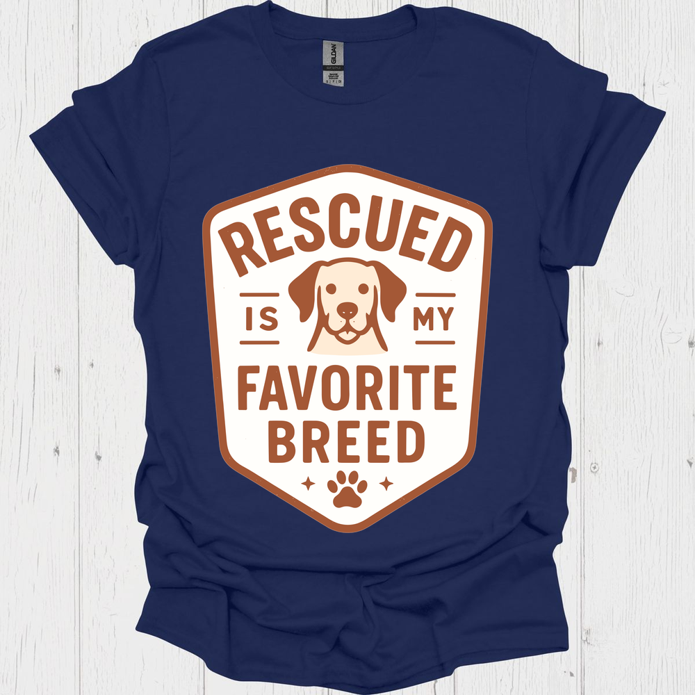 Rescued Is My Favoite Breed V5 - Navy