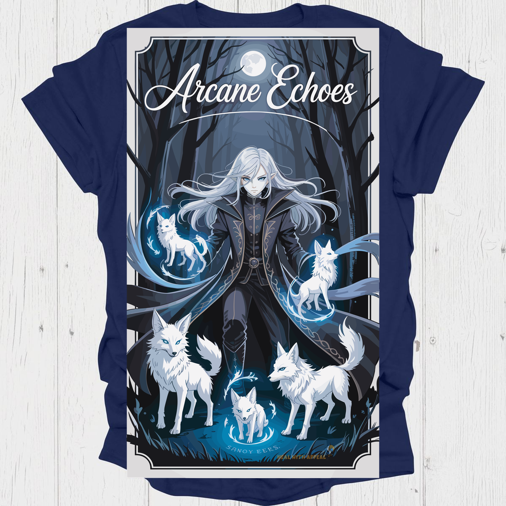 Dark Female Anime T Shirt V1 - Navy