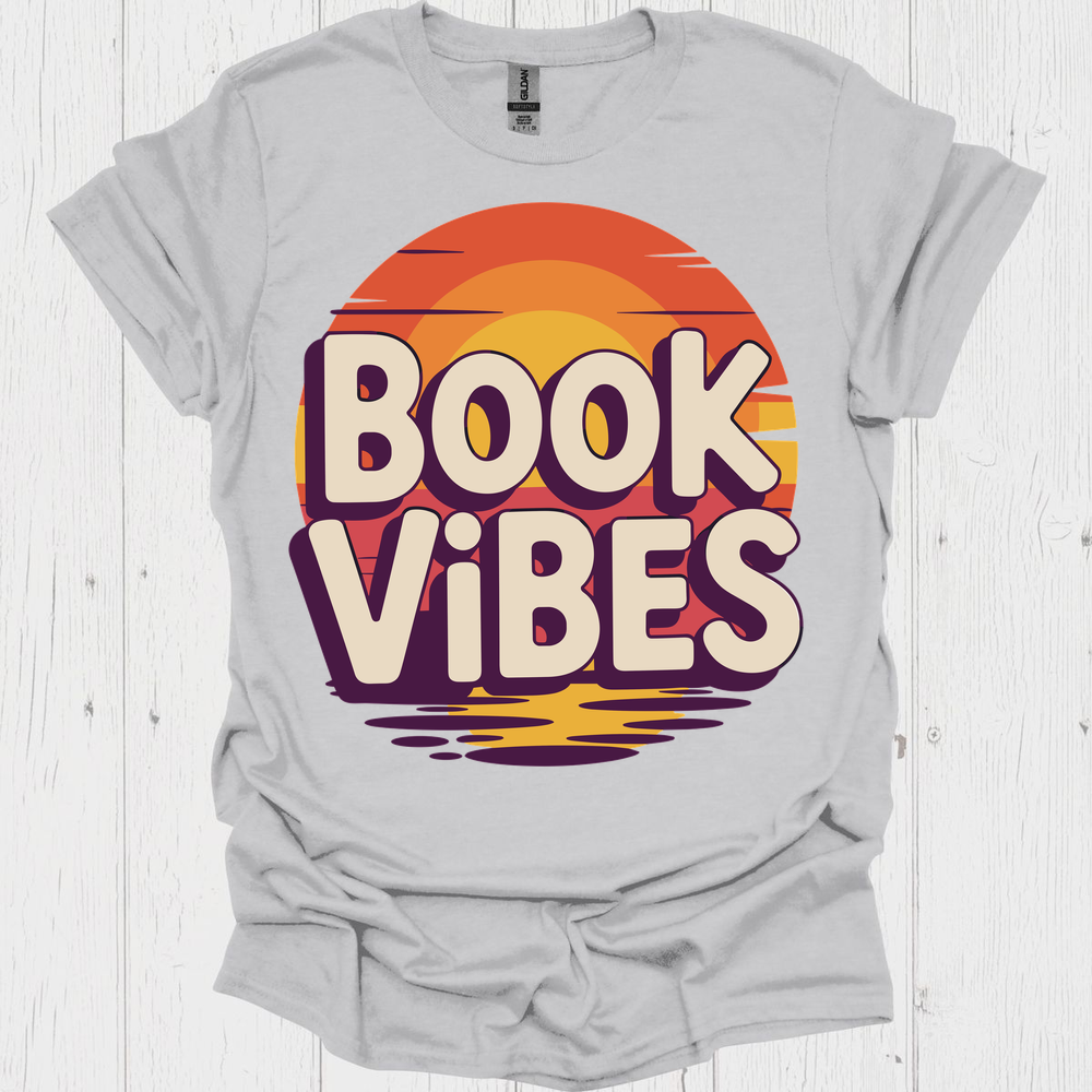 Book Vibes V3, Vintage Retro Colors Book Lover T-Shirt