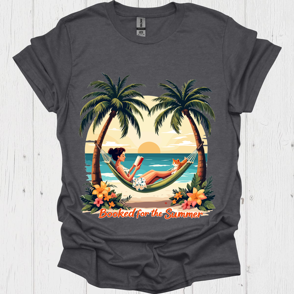 Booked For Summer V2b, Vintage Book Lover T-Shirt