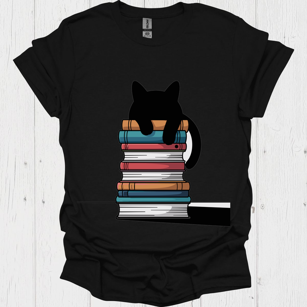 Cat On Books 1 Pet Lover T-Shirt