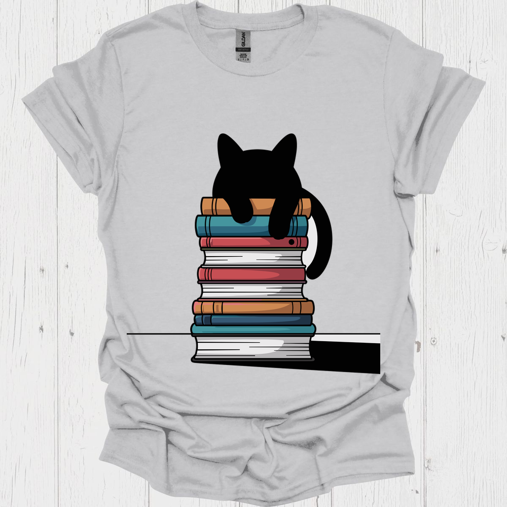 Cat On Books 1 Pet Lover T-Shirt