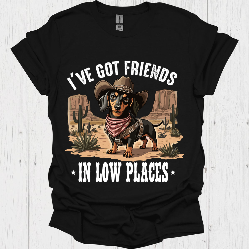 Cowboy Dachshund Friends In Low Places Funny Dog Lover Design