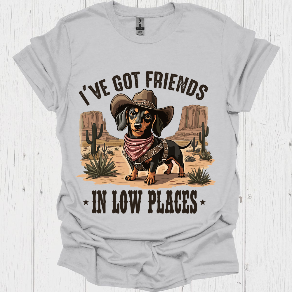 Cowboy Dachshund Friends In Low Places Funny Dog Lover Design