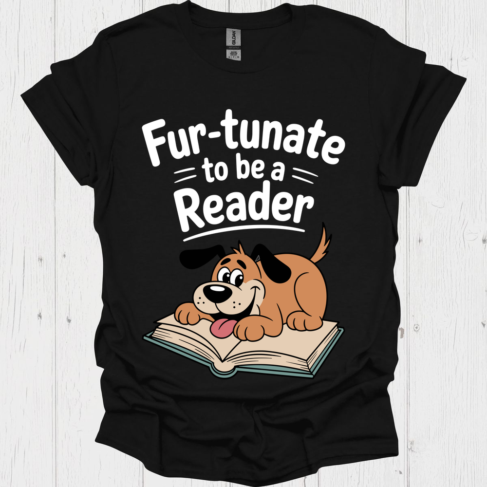 Furtunate To Be A Reader 1b Pet Lover T-Shirt