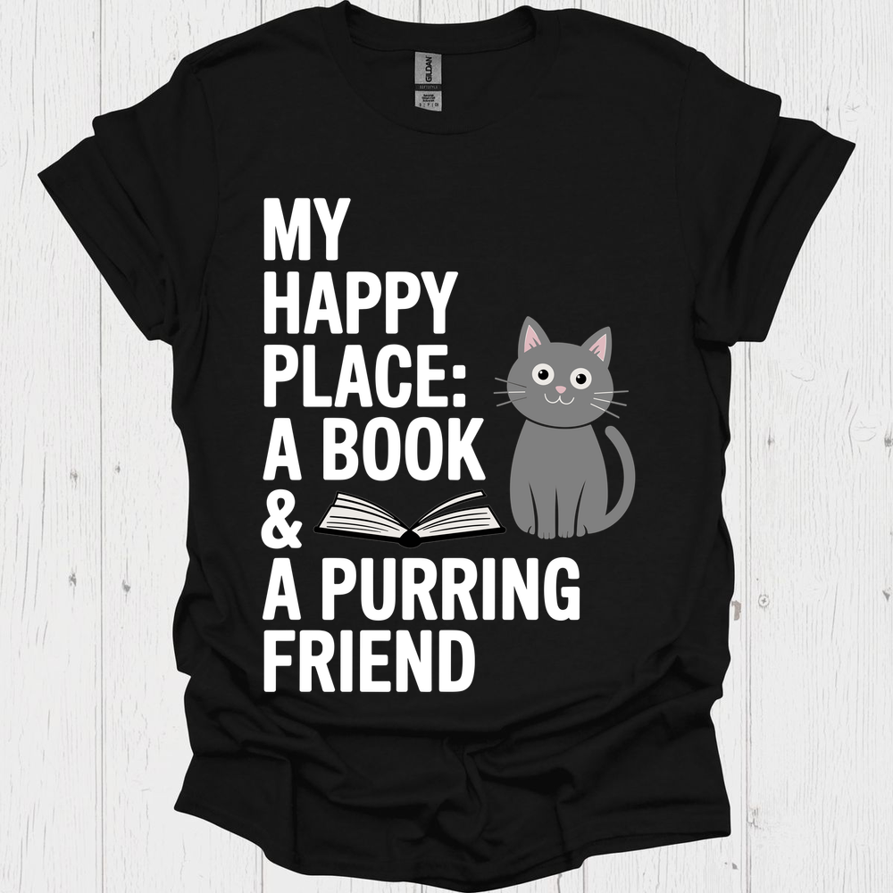 Happy Place Purring Friend 1b Pet Lover T-Shirt