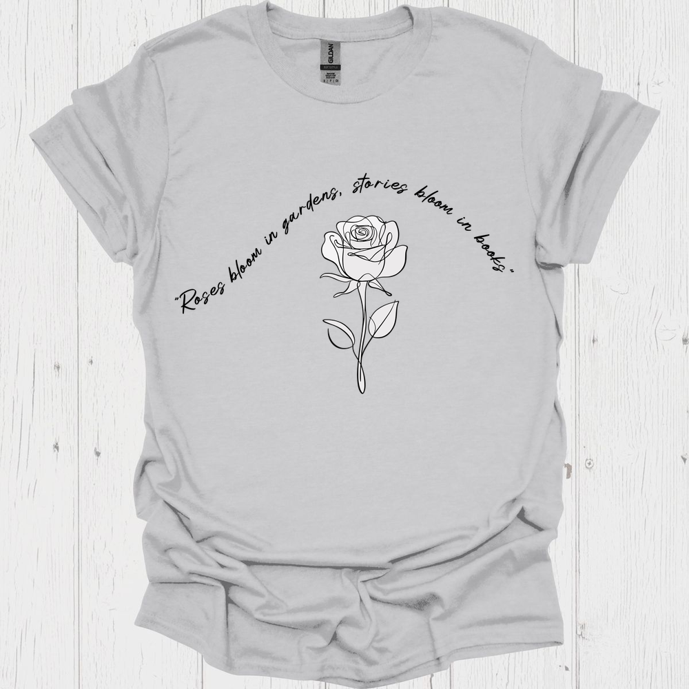 Line Art Floral Book V6b Book Lover T-Shirt