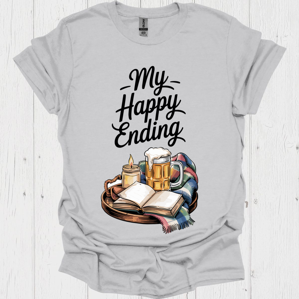 Funny Book Reader My Happy Ending V1, funny t shirts for book lovers