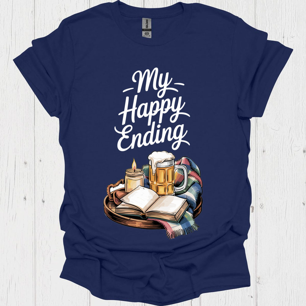 Funny Book Reader My Happy Ending V1, funny t shirts for book lovers