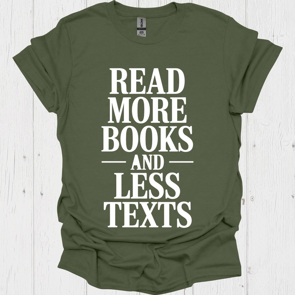 Read More Books Less Texts 1b Book Lovers & Pet Lovers T-Shirt