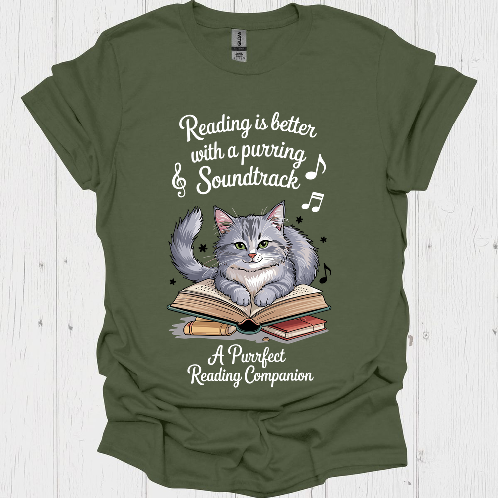 Reading Purring Soundtrack 2b Pet Lover T-Shirt