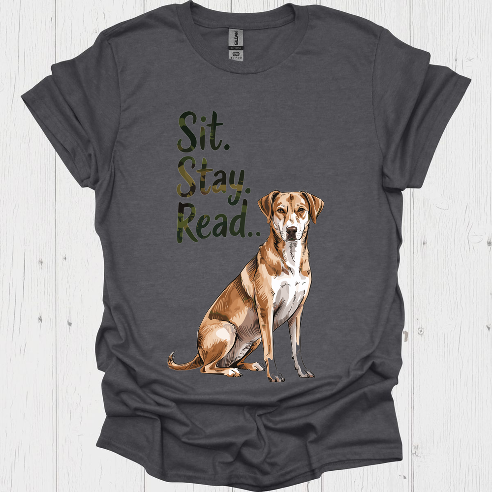 Sit Stay Read 5, Pet Lovers and Book Lovers T-Shirt