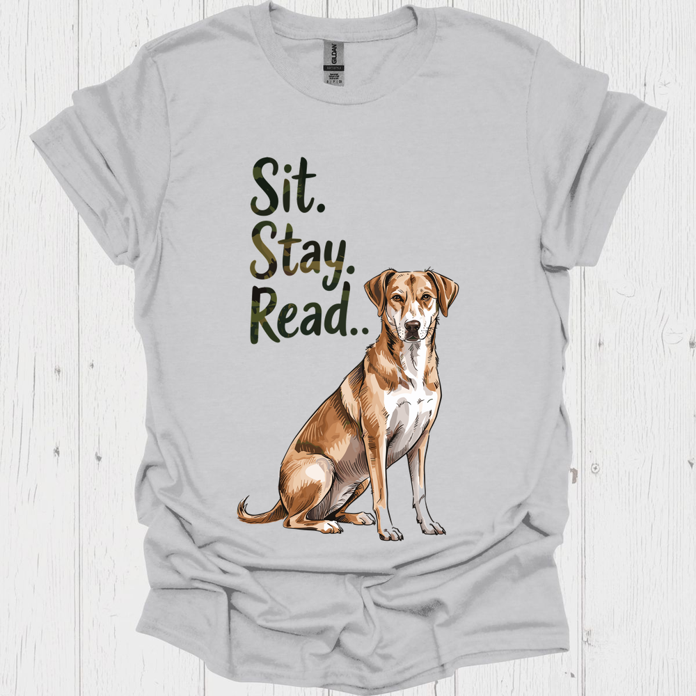 Sit Stay Read 5, Pet Lovers and Book Lovers T-Shirt