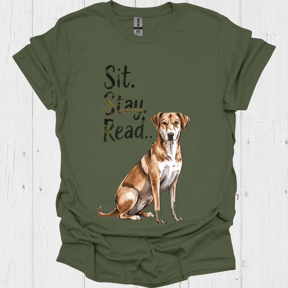 Sit Stay Read 5, Pet Lovers and Book Lovers T-Shirt