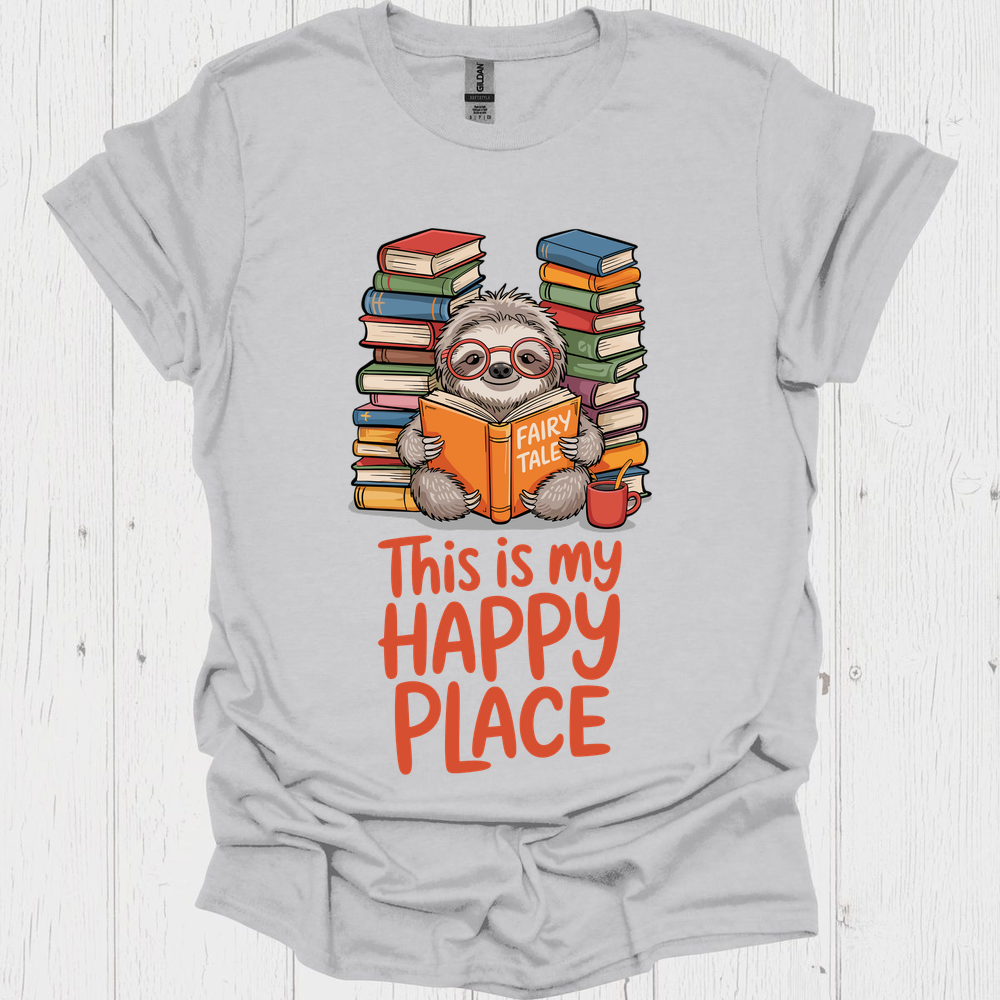 Sloth Reading This Is My Happy Place Book Lover Design