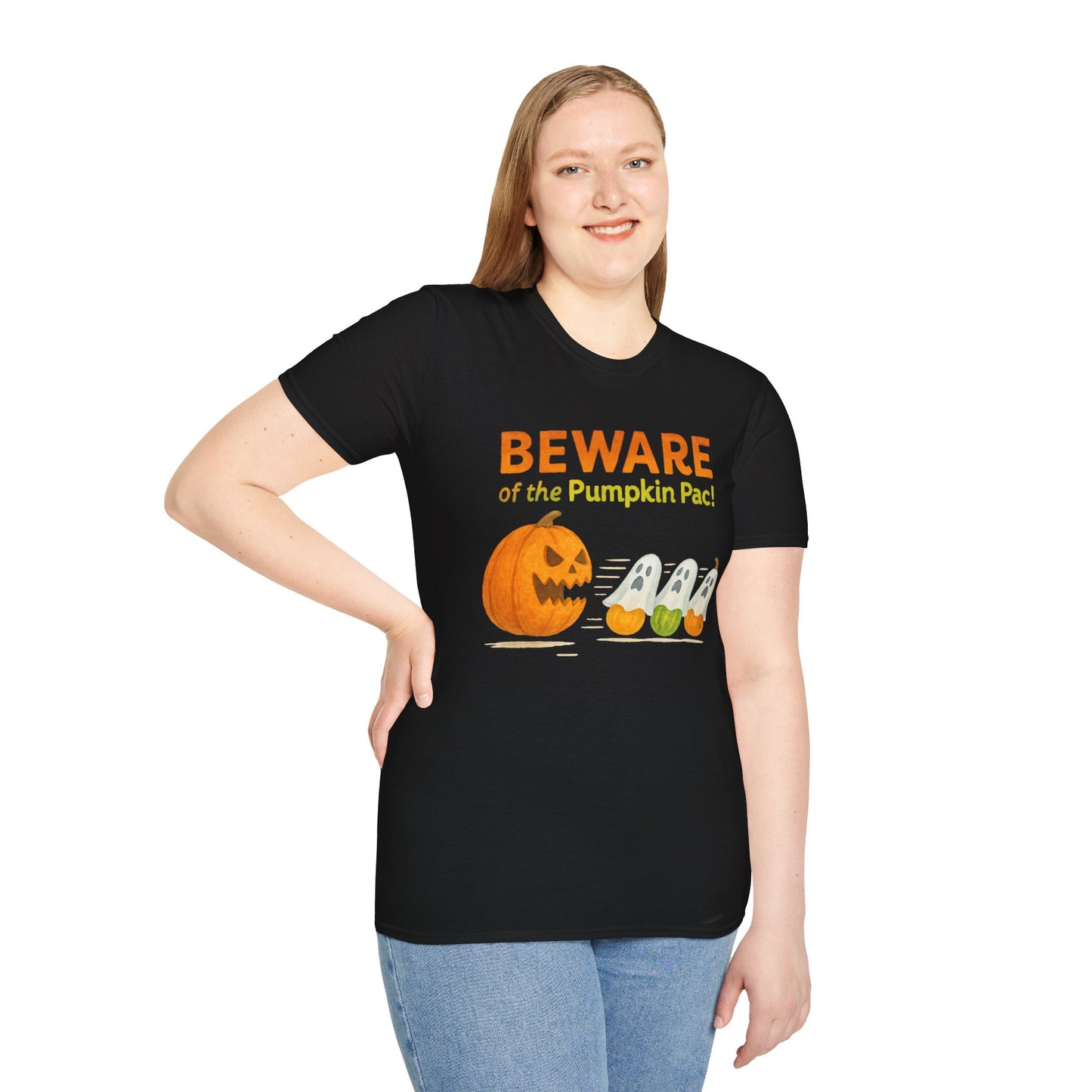 Pumpkin Halloween T-shirt, Beware of the Pumpkin Pac Shirt, Spooky Halloween Tee