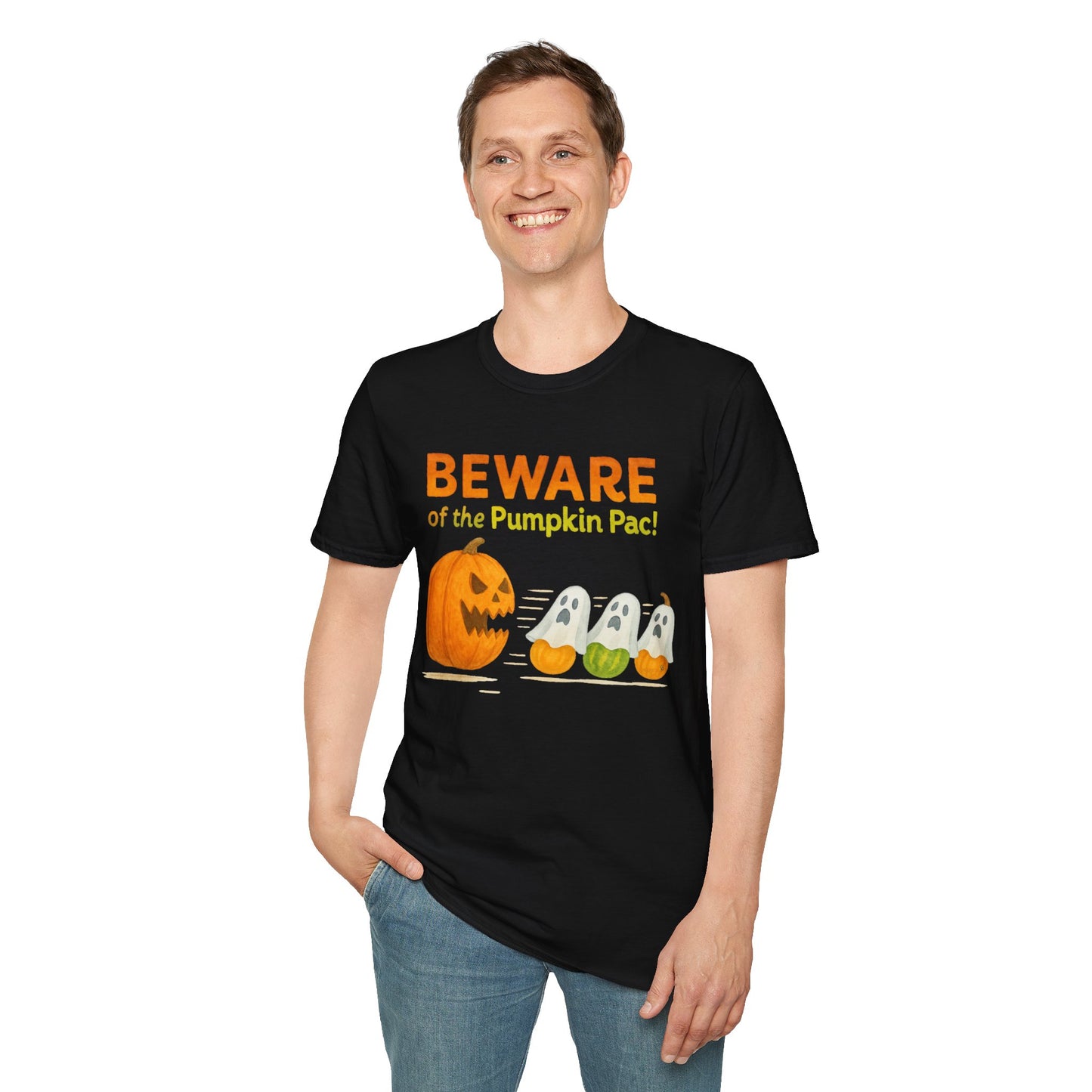 Pumpkin Halloween T-shirt, Beware of the Pumpkin Pac Shirt, Spooky Halloween Tee