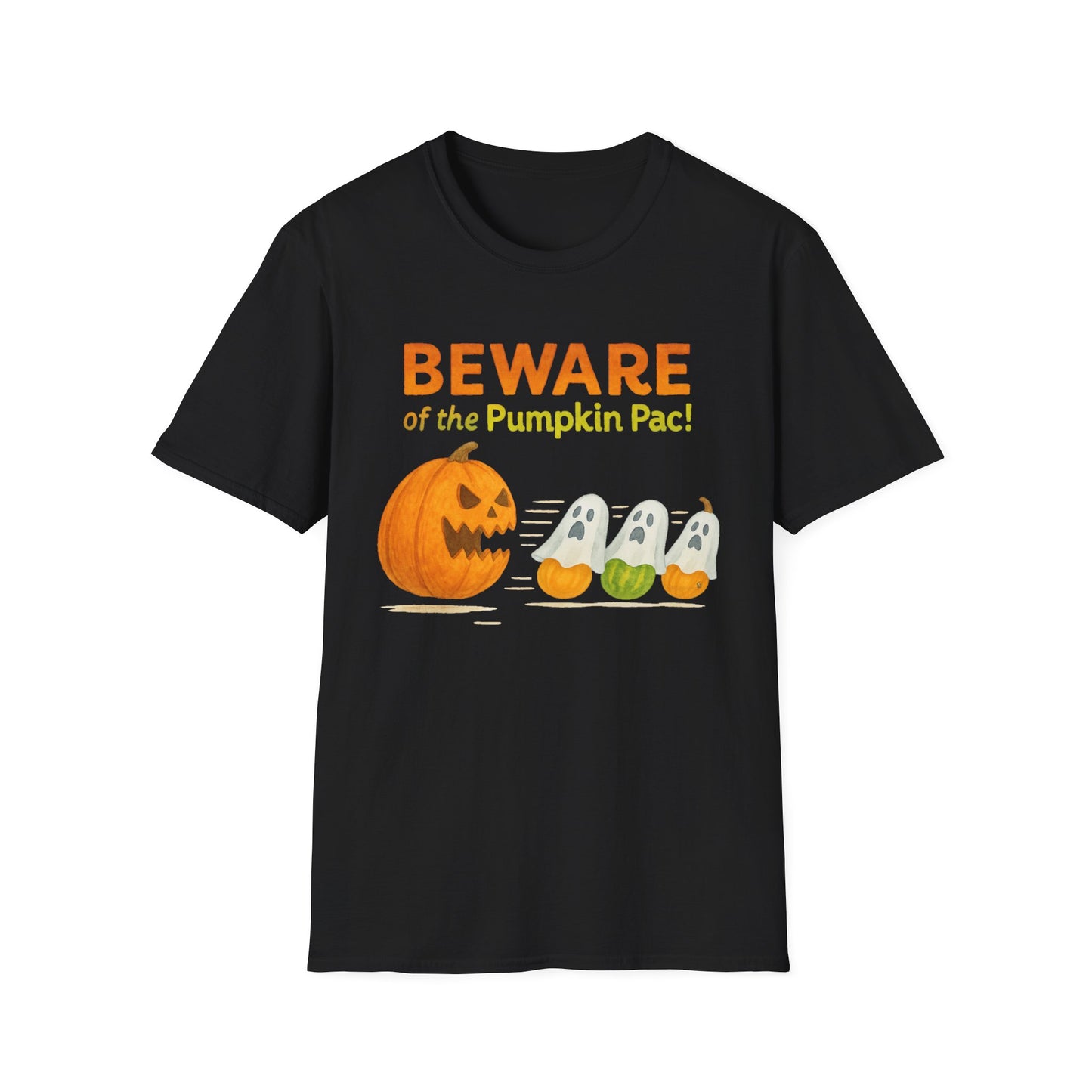 Pumpkin Halloween T-shirt, Beware of the Pumpkin Pac Shirt, Spooky Halloween Tee