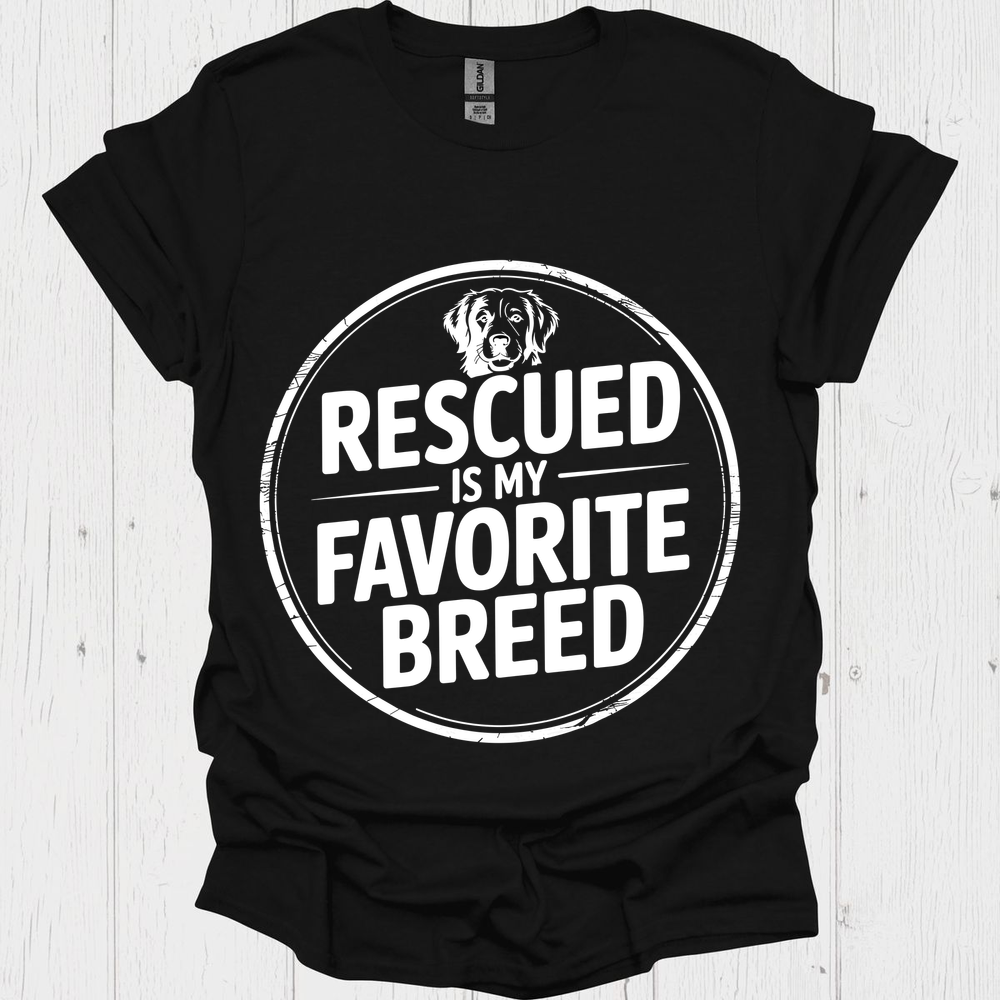 Rescued Is My Favoite Breed V7b - Black