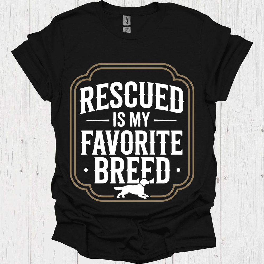 Rescued Is My Favoite Breed V6b - Black