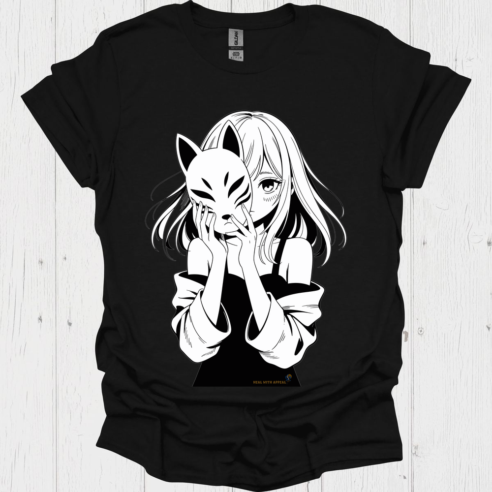 Female Anime Unisex T Shirt Graphic V4 - Black