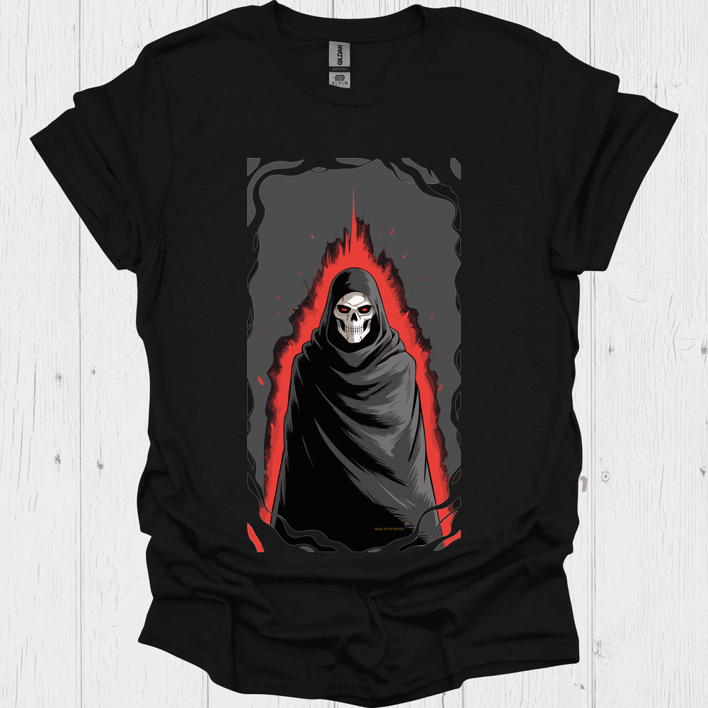 Dark Anime Mage Anime T Shirt Graphic V1b - Black