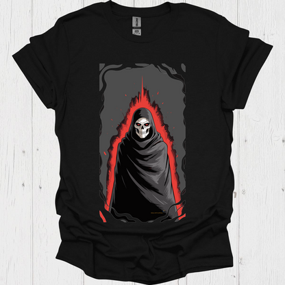 Dark Anime Mage Anime T Shirt Graphic V1b - Black