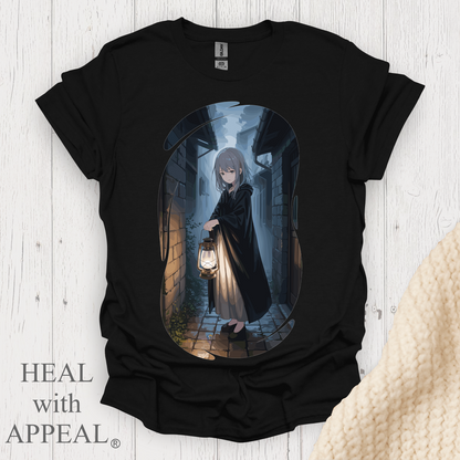 Ghostly Anime Girl T Shirt V2 - Black