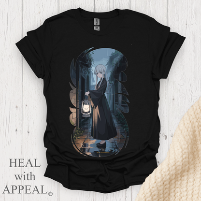 Ghostly Anime Girl T Shirt V3 - Black