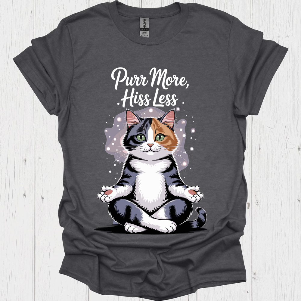 Purr More Hiss Less B - Dark Heather