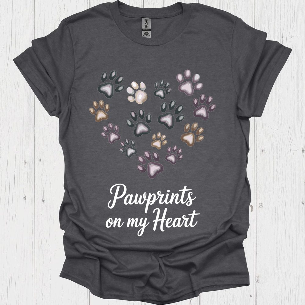 Pawprints On My Heart V2b - Dark Heather