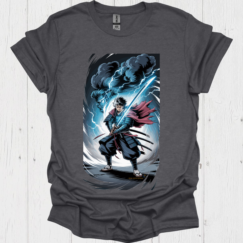 Anime Warrior T Shirt V9 - Dark Heather