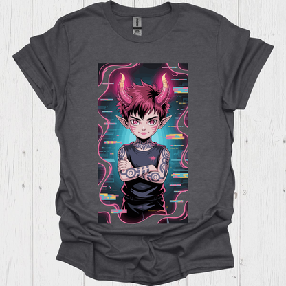 Punk Anime Unisex T Shirt V4 - Dark Heather
