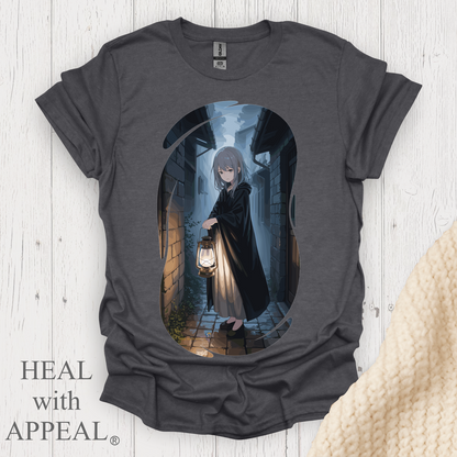 Ghostly Anime Girl T Shirt V2 - Dark Heather