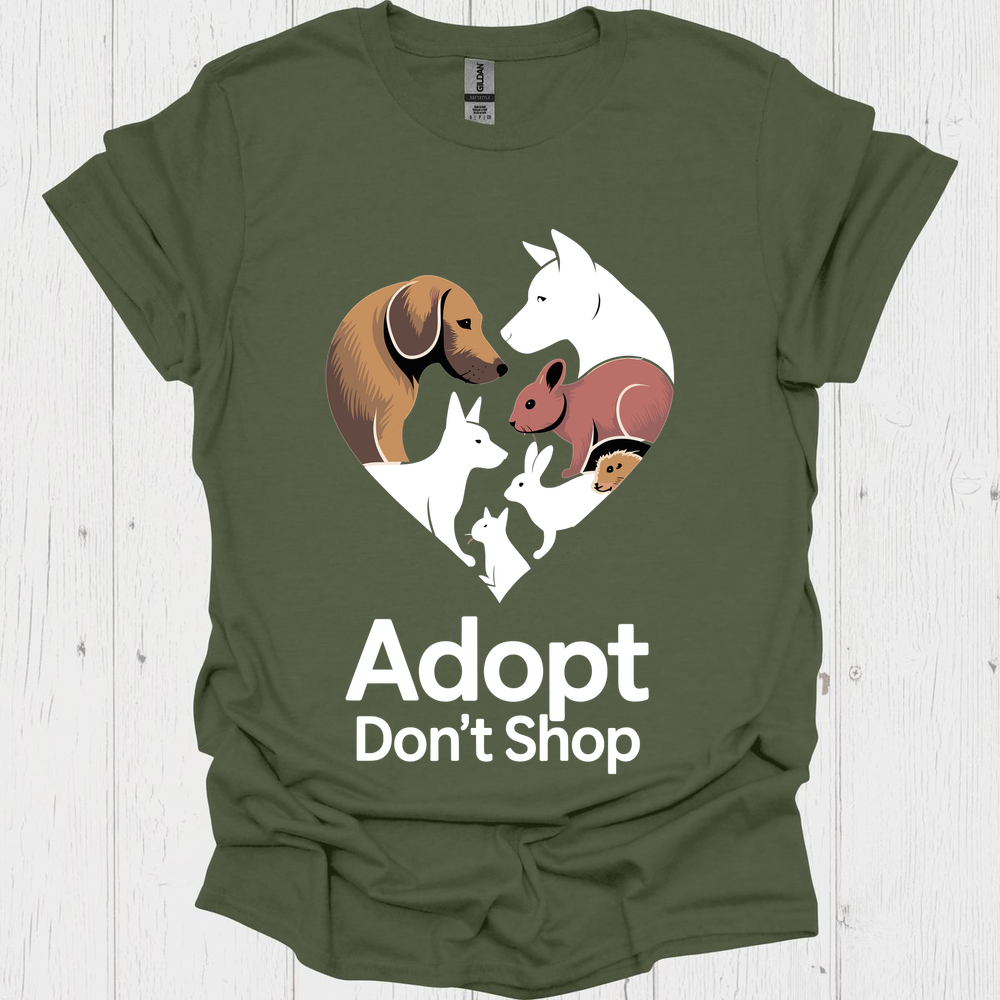 Adopt Dont Shop V2b - Heather Military Green