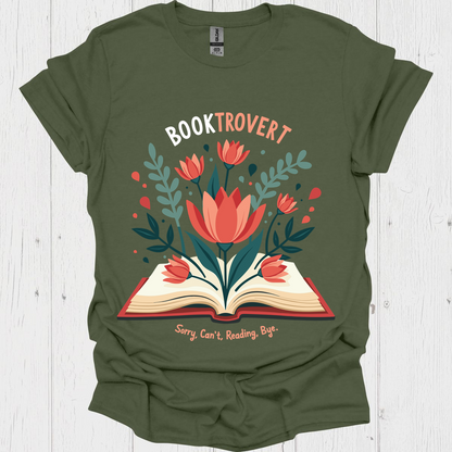 Booktrovert Bloom From Pages V2b - Heather Military Green