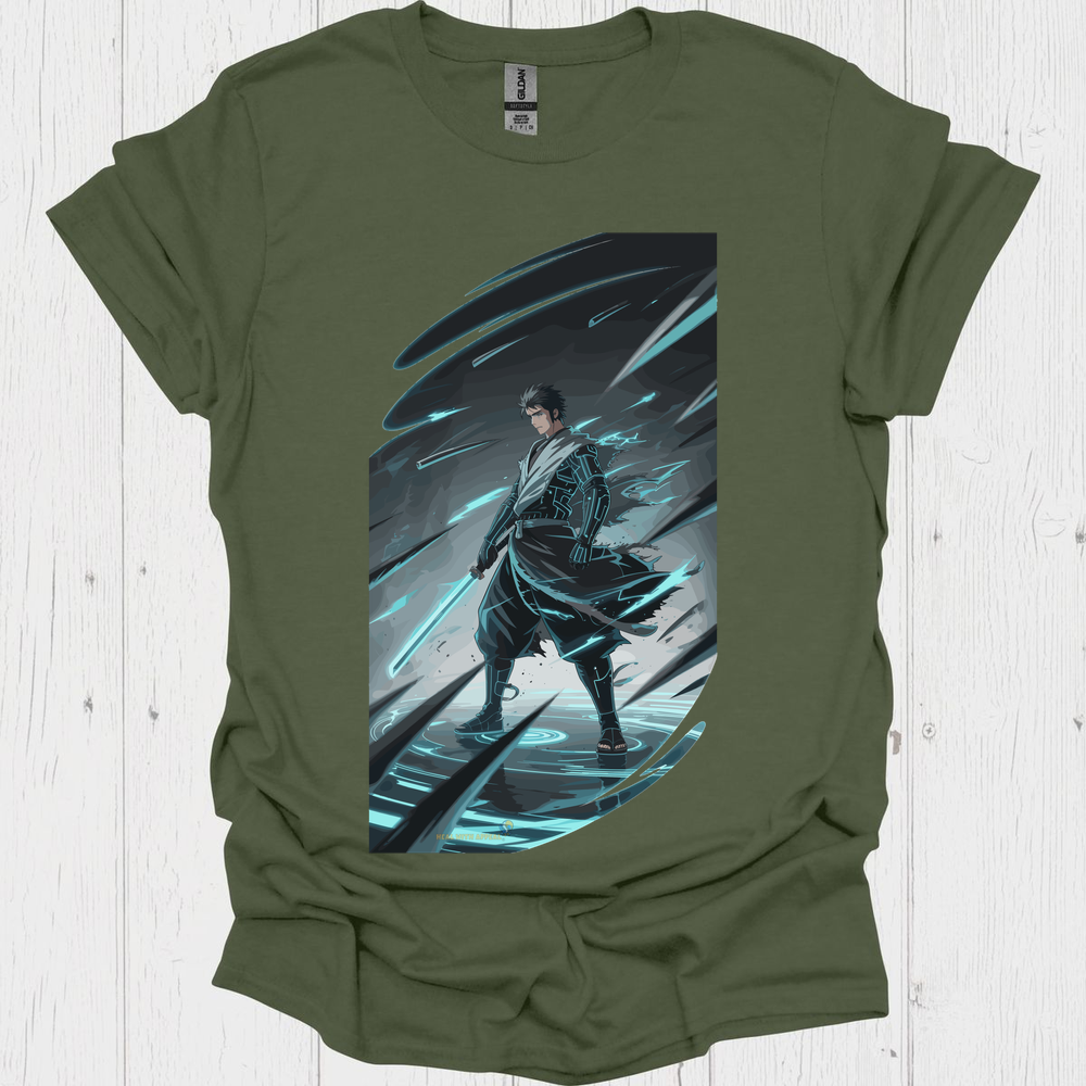 Anime Warrior T Shirt V3 - Heather Military Green