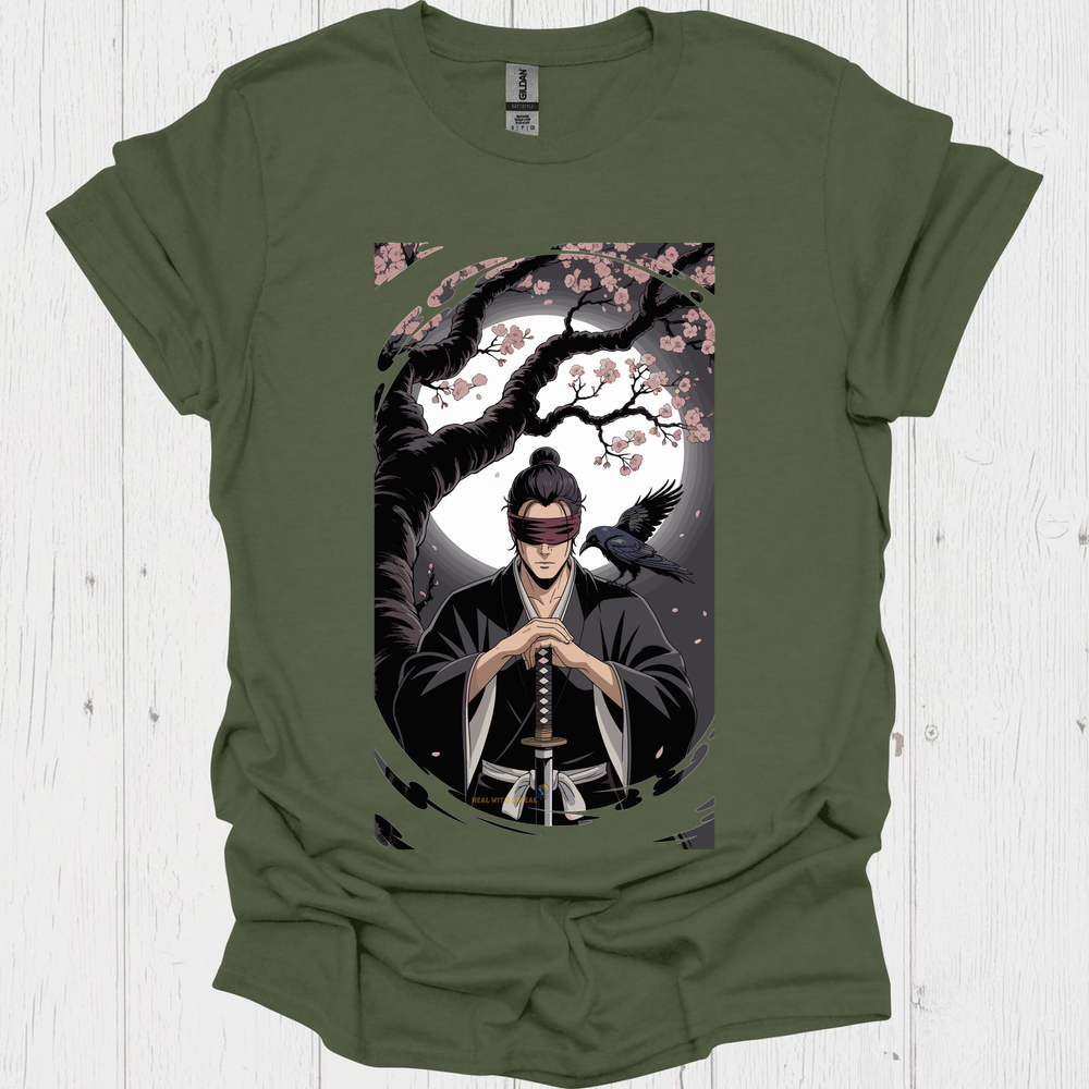 Anime Warrior T Shirt V6 - Heather Military Green