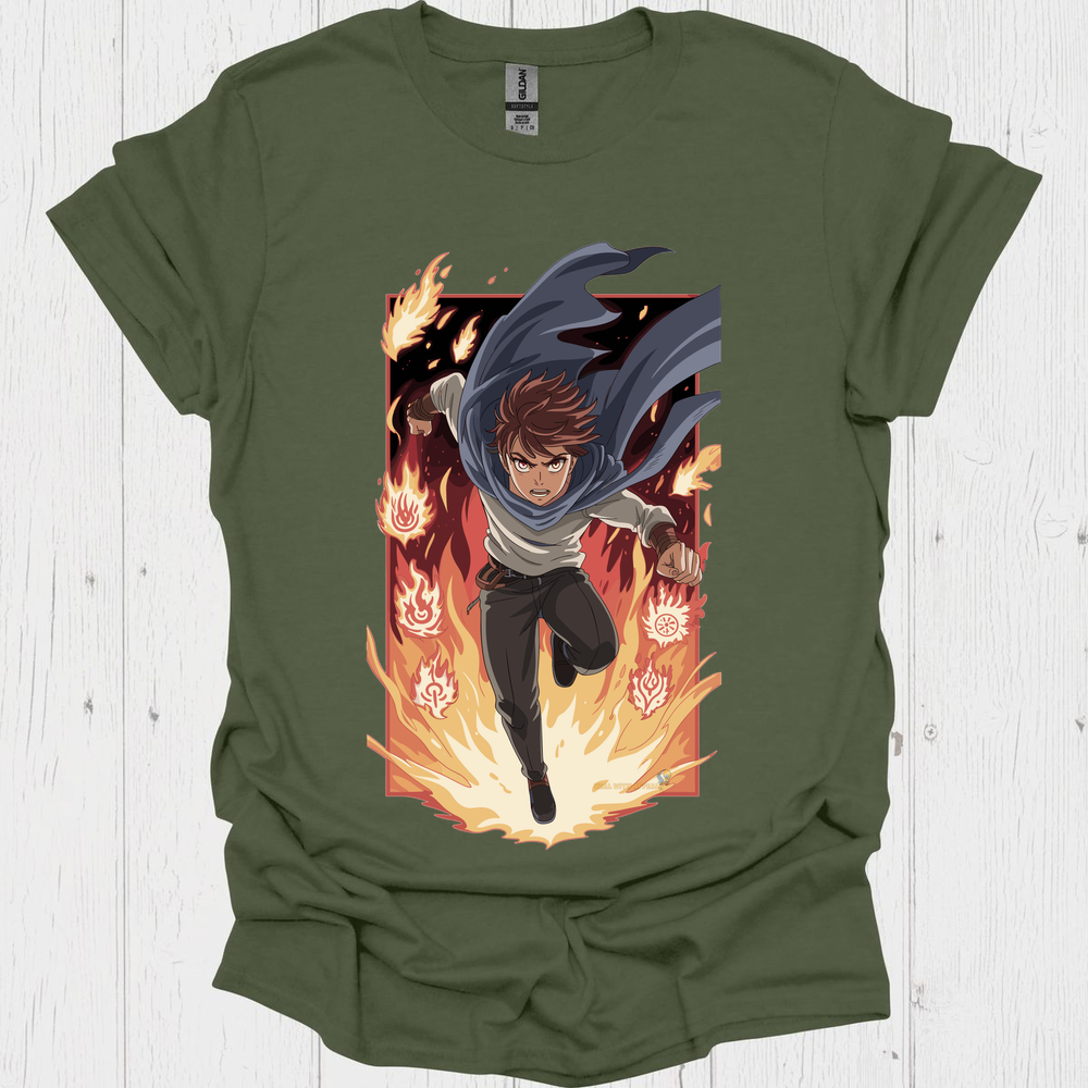 Punk Anime Unisex T Shirt V1 - Heather Military Green