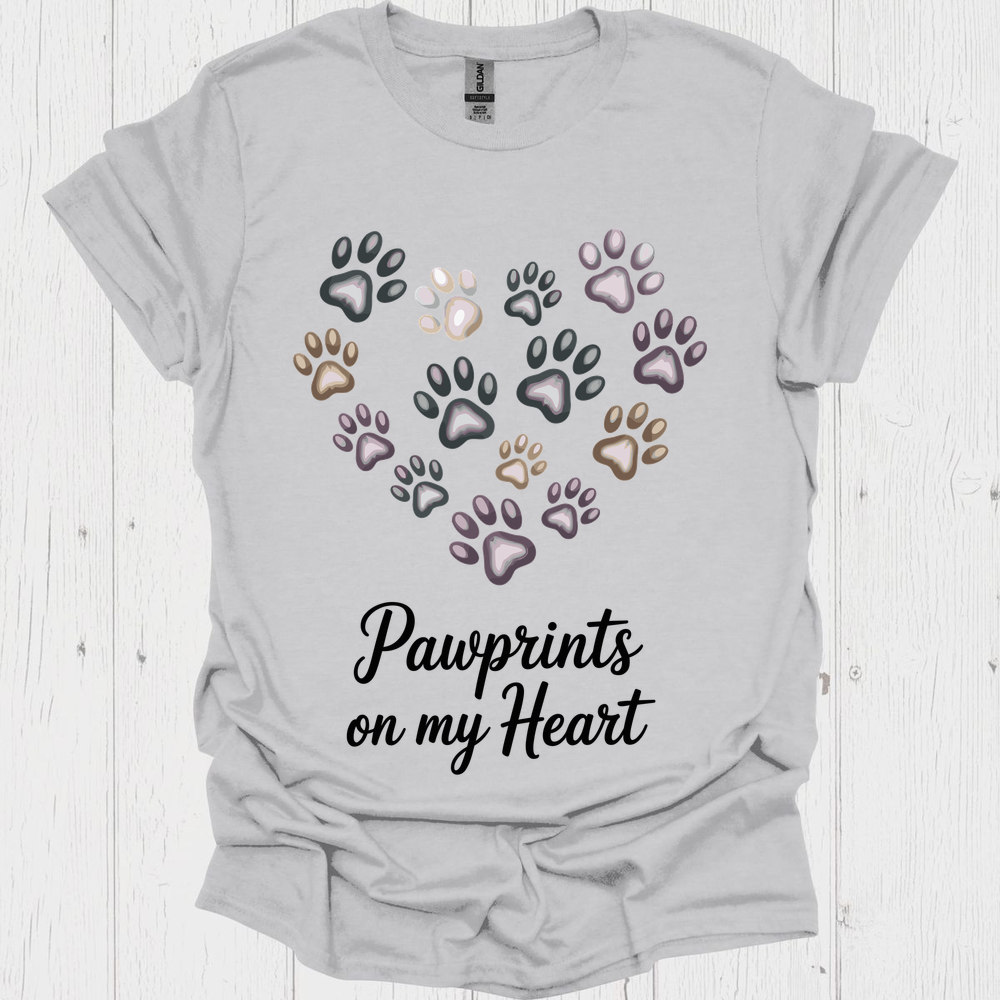 Pawprints On My Heart V2b - Ice Grey