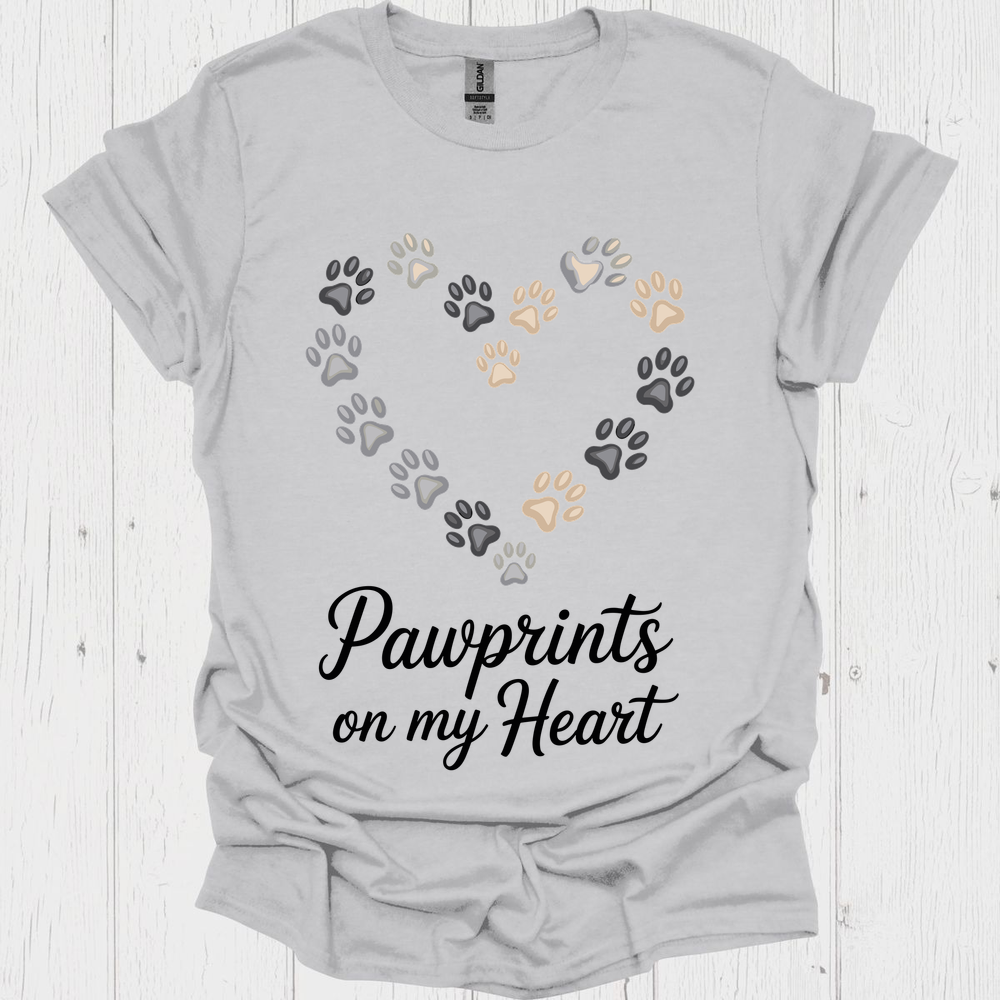 Pawprints On My Heart V3b - Ice Grey